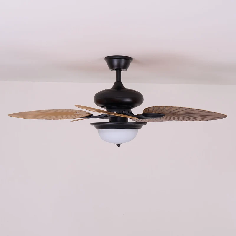 Tropische Houten Plafondventilator met Verlichting – Afstandsbediening 6 Snelheden | Sansoti