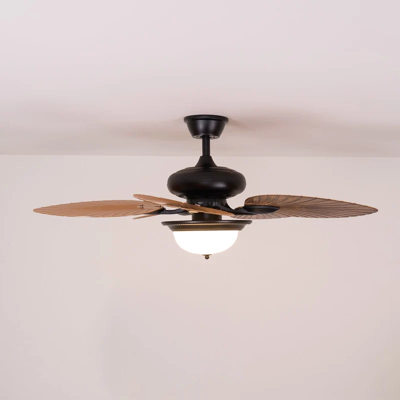 Tropische Houten Plafondventilator met Verlichting – Afstandsbediening 6 Snelheden | Sansoti