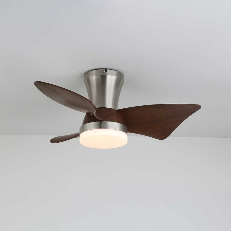 Moderne Plafondventilator met Verlichting – Houtlook & LED 24W | Stil & Afstandsbediening | Sansoti