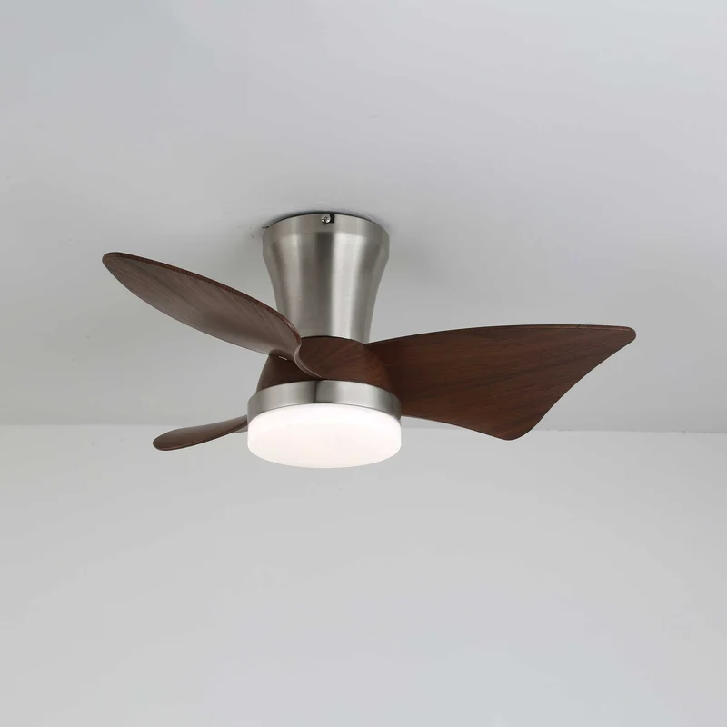 Moderne Plafondventilator met Verlichting – Houtlook & LED 24W | Stil & Afstandsbediening | Sansoti