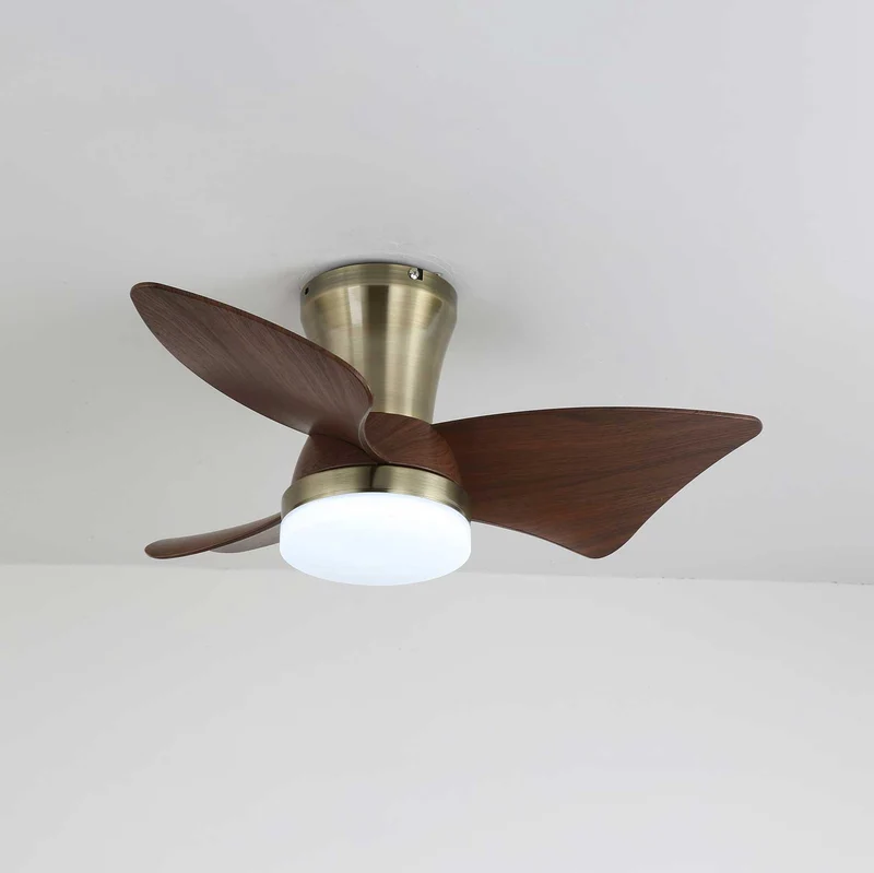 Moderne Plafondventilator met Verlichting – Houtlook & LED 24W | Stil & Afstandsbediening | Sansoti