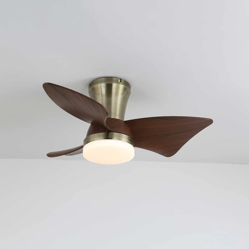 Moderne Plafondventilator met Verlichting – Houtlook & LED 24W | Stil & Afstandsbediening | Sansoti