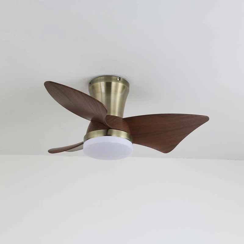 Moderne Plafondventilator met Verlichting – Houtlook & LED 24W | Stil & Afstandsbediening | Sansoti