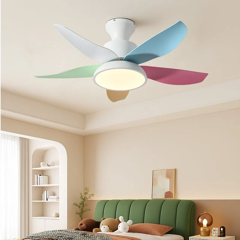 Plafondventilator met Geïntegreerde Verlichting – Milo Scandinavisch Design 94cm LED Stille Ventilator met Afstandsbediening 6 Snelheden Klimaatregeling Driekleurig Koel Warm Licht 24W | Sansoti