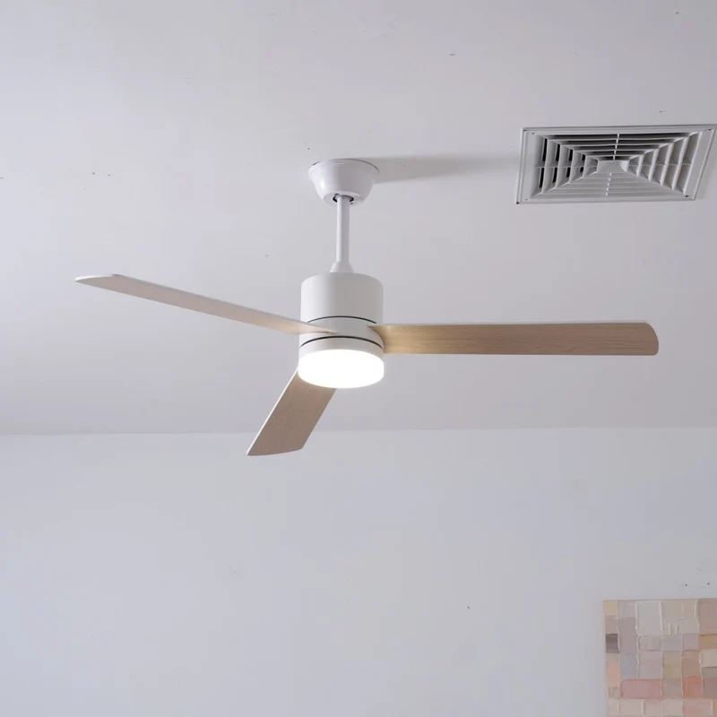 Plafondventilator met LED-verlichting Ø132 cm - 6 snelheden met afstandsbediening - energiezuinig design voor slaapkamer en woonkamer | Sansoti