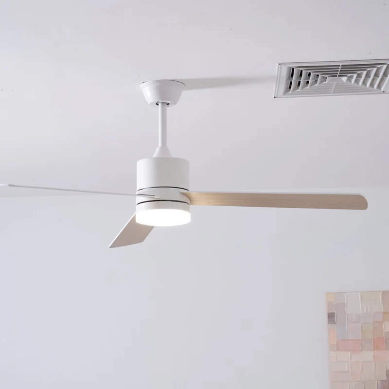 Plafondventilator met LED-verlichting Ø132 cm - 6 snelheden met afstandsbediening - energiezuinig design voor slaapkamer en woonkamer | Sansoti