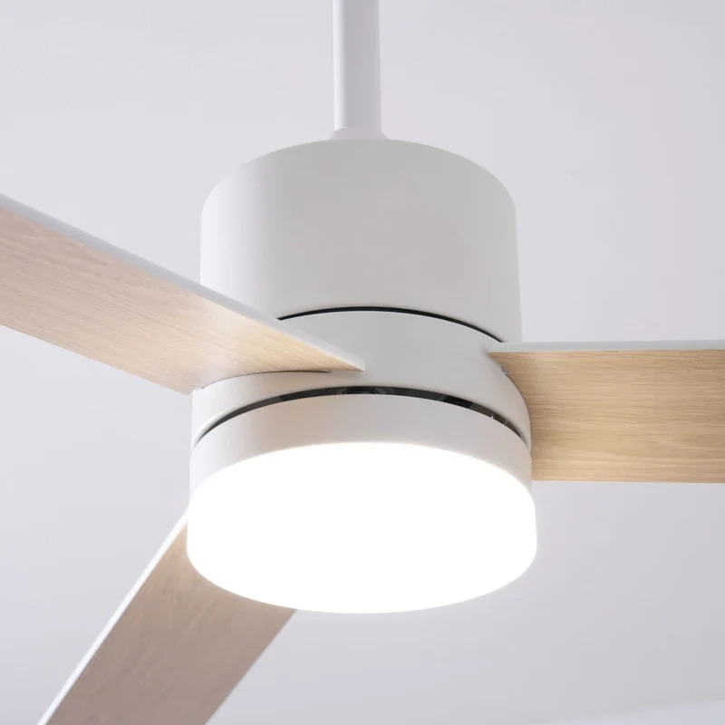 Plafondventilator met LED-verlichting Ø132 cm - 6 snelheden met afstandsbediening - energiezuinig design voor slaapkamer en woonkamer | Sansoti