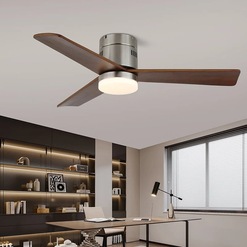 Plafondventilator met Verlichting Moderne Minimalistische Houtlook | Sansoti