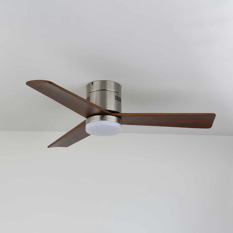 Plafondventilator met Verlichting Moderne Minimalistische Houtlook | Sansoti