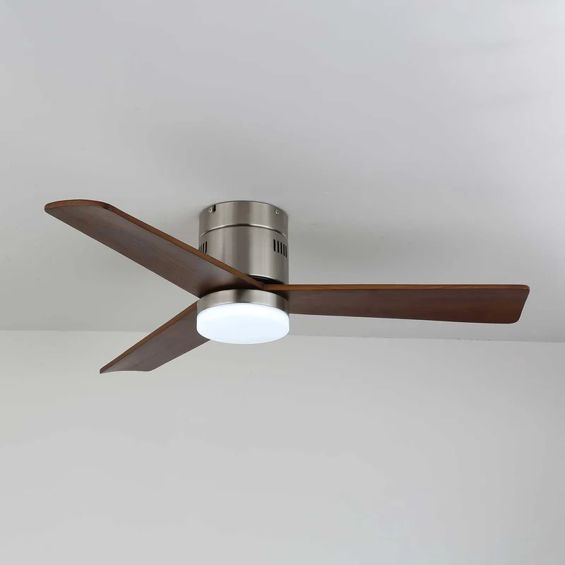 Plafondventilator met Verlichting Moderne Minimalistische Houtlook | Sansoti