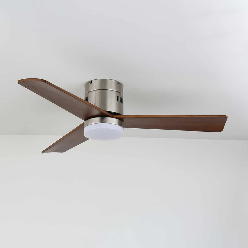 Plafondventilator met Verlichting Moderne Minimalistische Houtlook | Sansoti