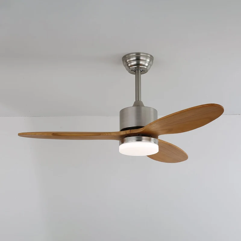 Elara Plafondventilator met Verlichting — Minimalistisch Design met Houten Bladen voor Optimale Luchtstroom | Sansoti