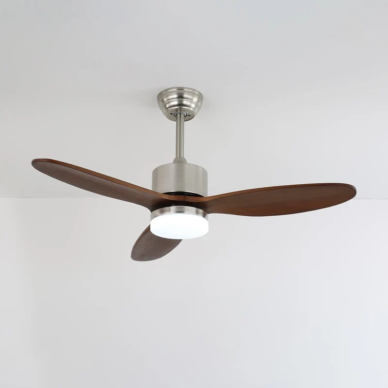 Elara Plafondventilator met Verlichting — Minimalistisch Design met Houten Bladen voor Optimale Luchtstroom | Sansoti