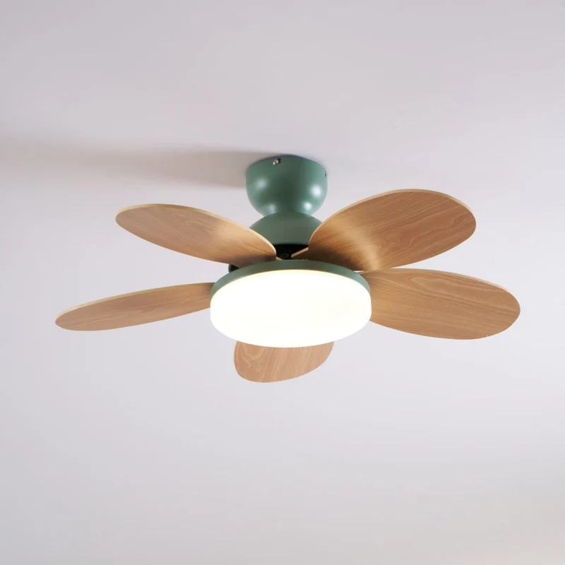 Liora Plafondventilator met Verlichting en Gekleurde Glazen Bladeren voor Kinderkamer – Moderne Ceiling Fan met LED en Afstandsbediening – Verstelbare Snelheid Plafondventilator met Licht in Meerdere Kleurvarianten | Sansoti