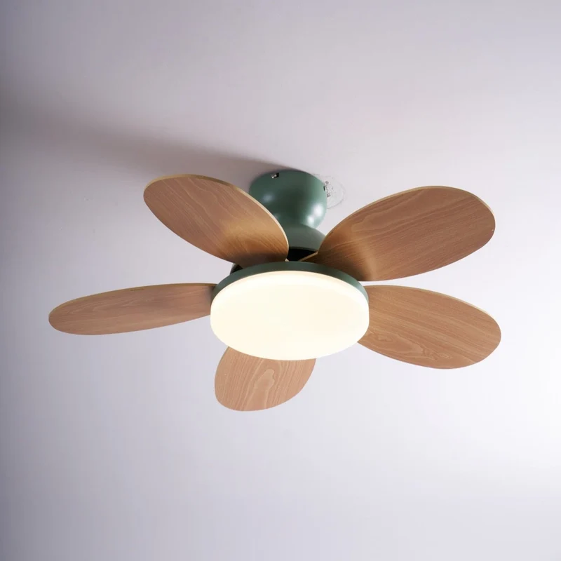 Liora Plafondventilator met Verlichting en Gekleurde Glazen Bladeren voor Kinderkamer – Moderne Ceiling Fan met LED en Afstandsbediening – Verstelbare Snelheid Plafondventilator met Licht in Meerdere Kleurvarianten | Sansoti