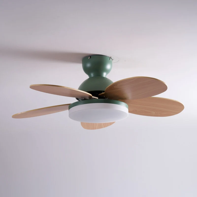 Liora Plafondventilator met Verlichting en Gekleurde Glazen Bladeren voor Kinderkamer – Moderne Ceiling Fan met LED en Afstandsbediening – Verstelbare Snelheid Plafondventilator met Licht in Meerdere Kleurvarianten | Sansoti