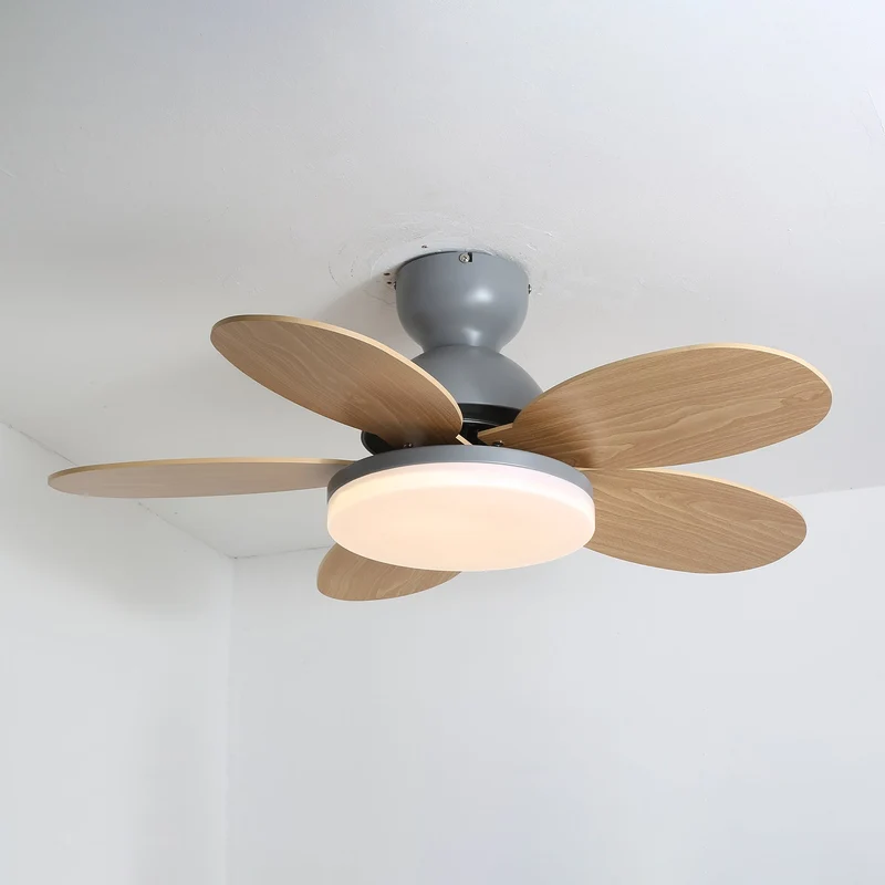 Liora Plafondventilator met Verlichting en Gekleurde Glazen Bladeren voor Kinderkamer – Moderne Ceiling Fan met LED en Afstandsbediening – Verstelbare Snelheid Plafondventilator met Licht in Meerdere Kleurvarianten | Sansoti