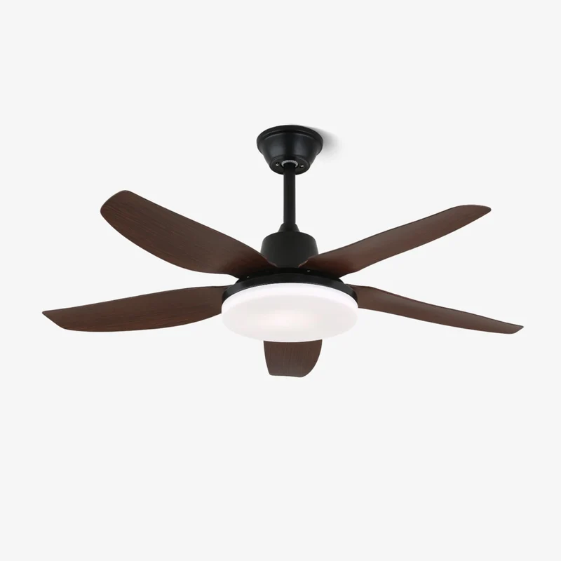 Moderne Plafondventilator Luvo met Verlichting en Houten Afwerking – Ø122 cm – Met Afstandsbediening – Inclusief LED – 6 Snelheden | Sansoti