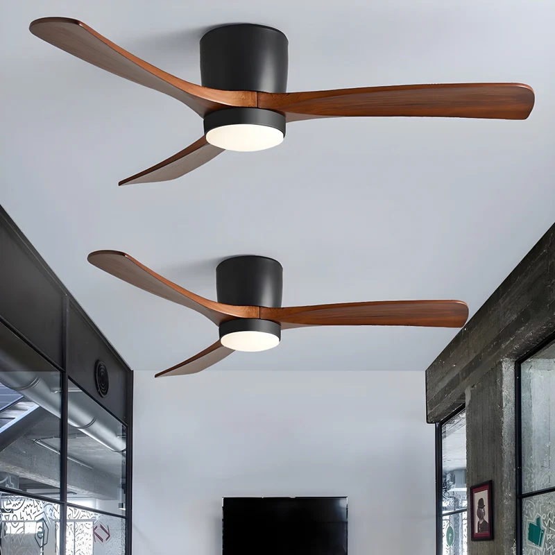 Plafondventilator met verlichting Scandinavisch houtdesign 106/122/132 cm dimbaar met afstandsbediening plafondventilator met LED-lamp houten bladen woonkamer slaapkamer eetkamer | Sansoti