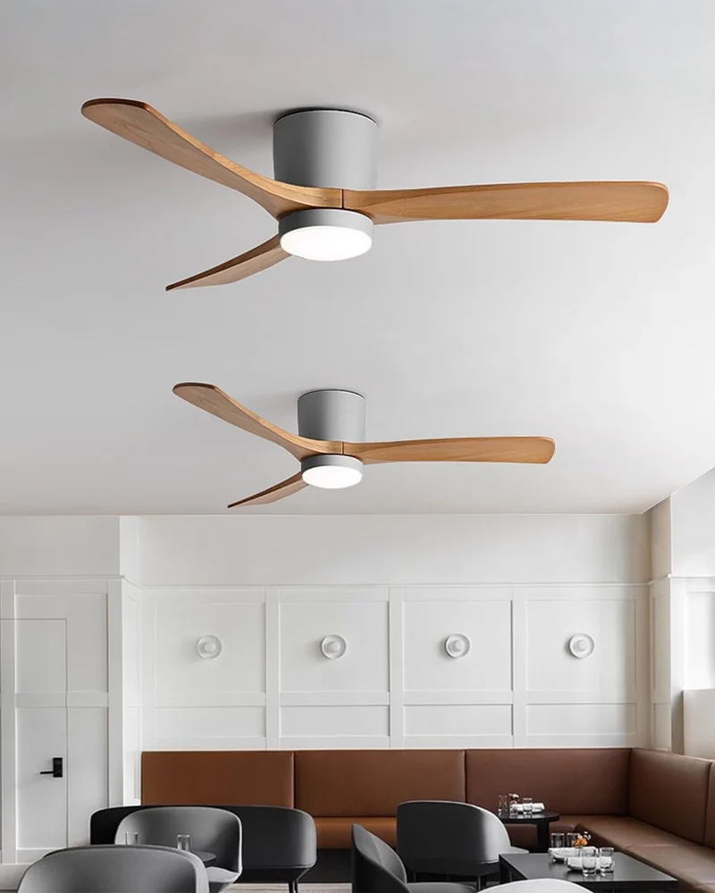Plafondventilator met verlichting Scandinavisch houtdesign 106/122/132 cm dimbaar met afstandsbediening plafondventilator met LED-lamp houten bladen woonkamer slaapkamer eetkamer | Sansoti