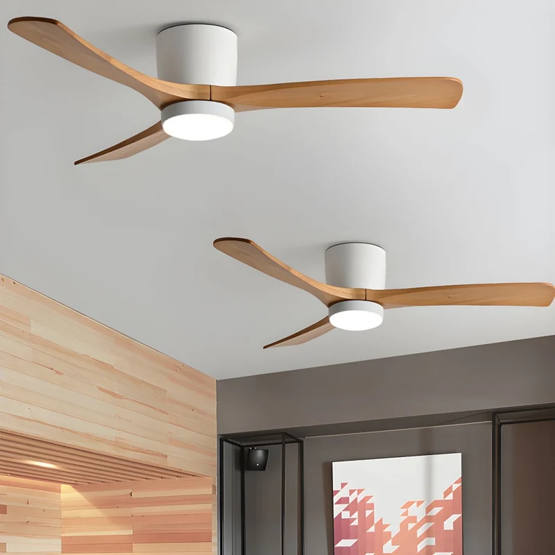 Plafondventilator met verlichting Scandinavisch houtdesign 106/122/132 cm dimbaar met afstandsbediening plafondventilator met LED-lamp houten bladen woonkamer slaapkamer eetkamer | Sansoti