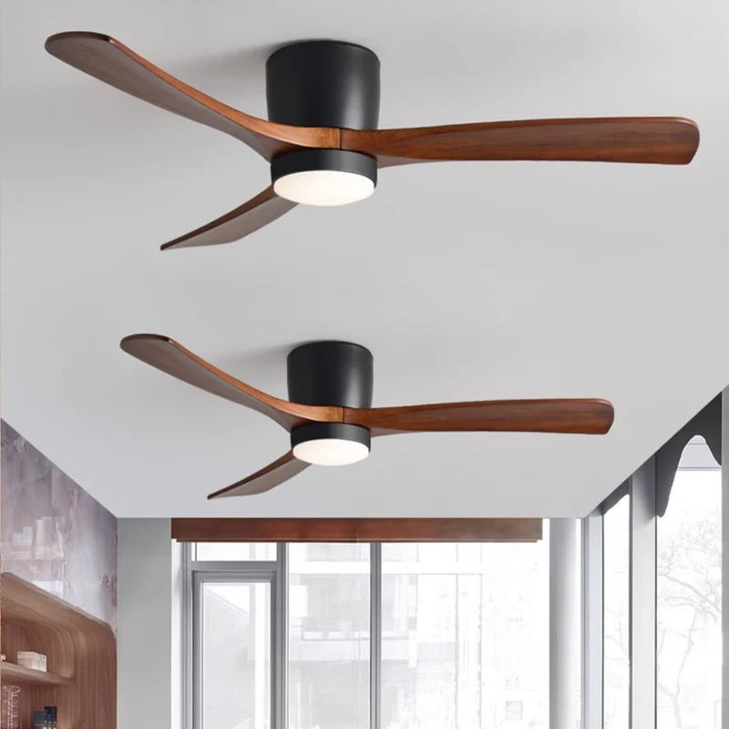 Plafondventilator met verlichting Scandinavisch houtdesign 106/122/132 cm dimbaar met afstandsbediening plafondventilator met LED-lamp houten bladen woonkamer slaapkamer eetkamer | Sansoti