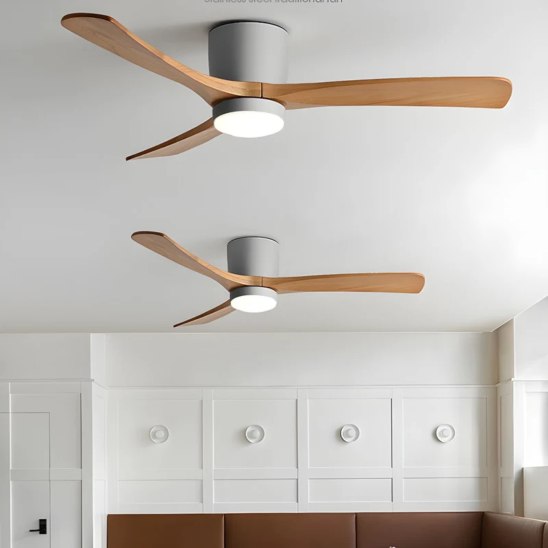 Plafondventilator met verlichting Scandinavisch houtdesign 106/122/132 cm dimbaar met afstandsbediening plafondventilator met LED-lamp houten bladen woonkamer slaapkamer eetkamer | Sansoti