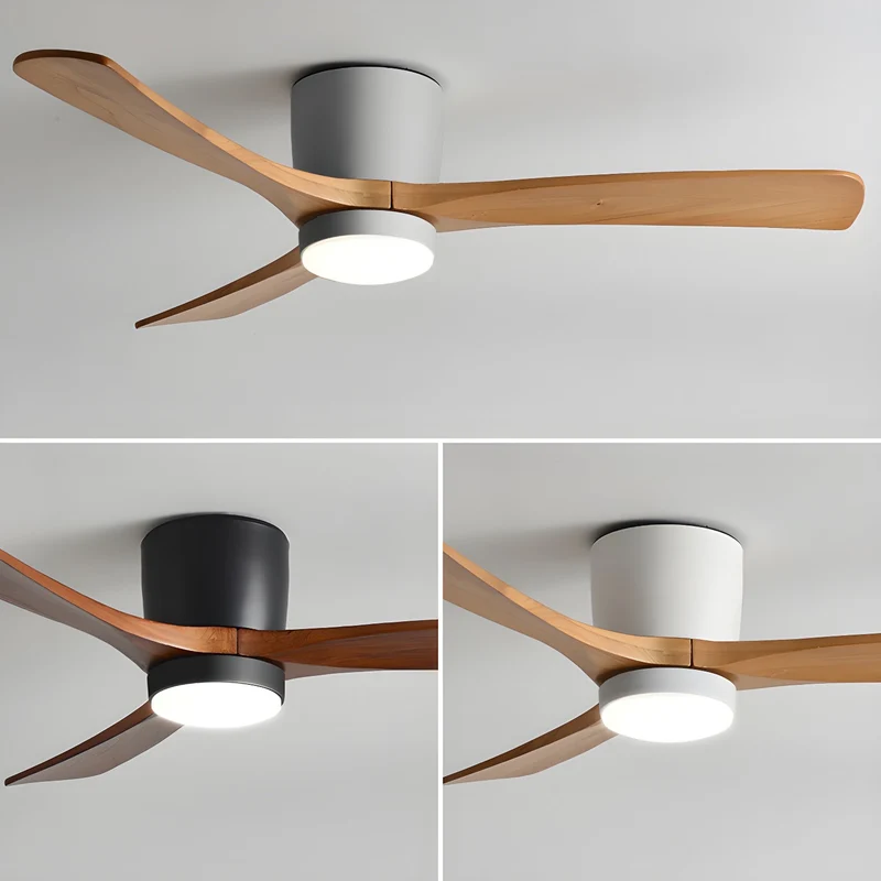 Plafondventilator met verlichting Scandinavisch houtdesign 106/122/132 cm dimbaar met afstandsbediening plafondventilator met LED-lamp houten bladen woonkamer slaapkamer eetkamer | Sansoti