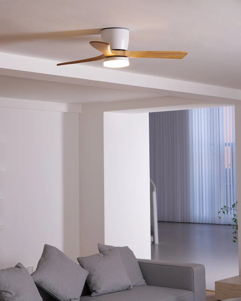 Plafondventilator met verlichting Scandinavisch houtdesign 106/122/132 cm dimbaar met afstandsbediening plafondventilator met LED-lamp houten bladen woonkamer slaapkamer eetkamer | Sansoti