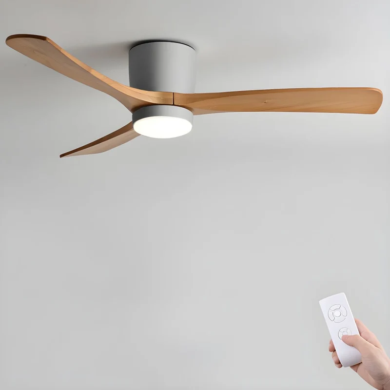 Plafondventilator met verlichting Scandinavisch houtdesign 106/122/132 cm dimbaar met afstandsbediening plafondventilator met LED-lamp houten bladen woonkamer slaapkamer eetkamer | Sansoti