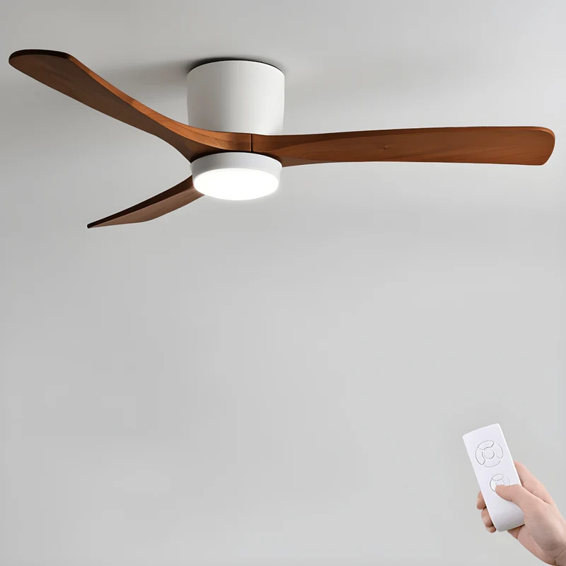 Plafondventilator met verlichting Scandinavisch houtdesign 106/122/132 cm dimbaar met afstandsbediening plafondventilator met LED-lamp houten bladen woonkamer slaapkamer eetkamer | Sansoti