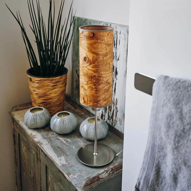 Holz-Tischlampe Arboreus 50cm Olivesche-Maser