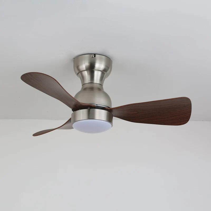 Moderne Plafondventilator met Verlichting Houtlook Diameter 70cm Stil Design met Afstandsbediening 6 Snelheden | Sansoti