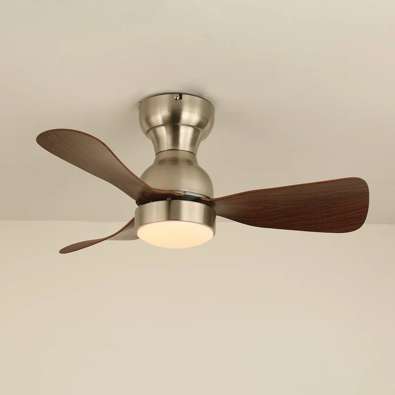 Moderne Plafondventilator met Verlichting Houtlook Diameter 70cm Stil Design met Afstandsbediening 6 Snelheden | Sansoti