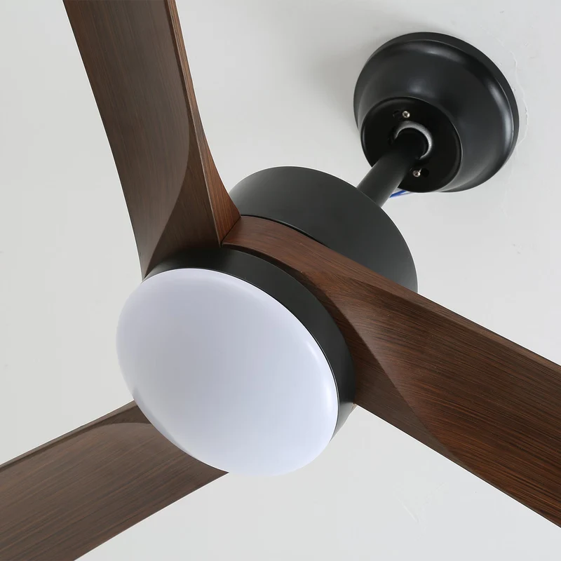 Moderne Plafondventilator met Verlichting – Ø132cm Designventilator in Hout & Metaal met LED-Lamp | Sansoti