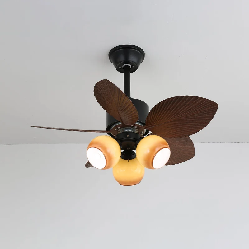 Tropische Plafondventilator met Geïntegreerde Glazen Verlichting – Stilte Motorfunctie & 6 Snelheden | Sansoti