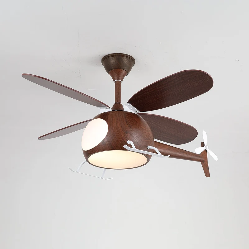 Moderne Plafondventilator met Verlichting Aviara Breeze – Ø70×H30 cm – 6 Snelheden – LED 35W – Walnoot & Houtkleur – Afstandsbediening – Kinderkamer & Woonkamer | Sansoti