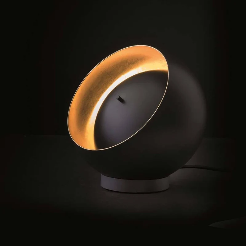 Oluce LED Tischleuchte Eva Schwarz, Goldfarben