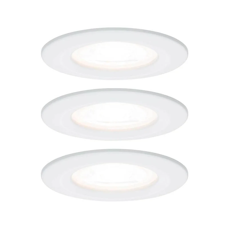 Einbauleuchten-Set Nova rund starr LED IP44 3x6,5W 2700K GU10 Weiß