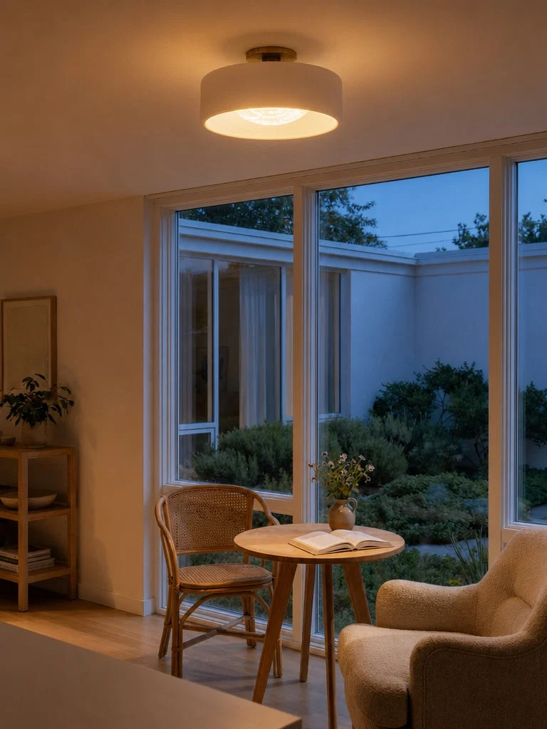 Porselein Plafondlamp Rond Modern – Zachte Sfeerverlichting voor Gang Kantoor Keuken | Sansoti