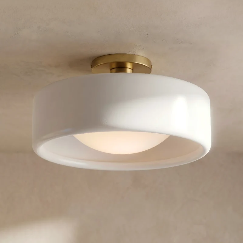 Porselein Plafondlamp Rond Modern – Zachte Sfeerverlichting voor Gang Kantoor Keuken | Sansoti