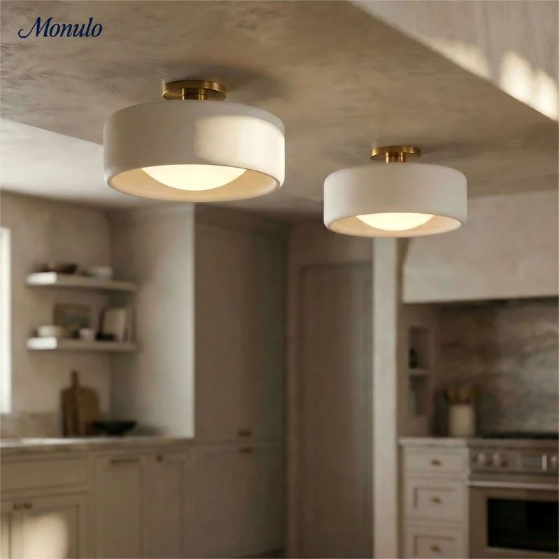 Porselein Plafondlamp Rond Modern – Zachte Sfeerverlichting voor Gang Kantoor Keuken | Sansoti