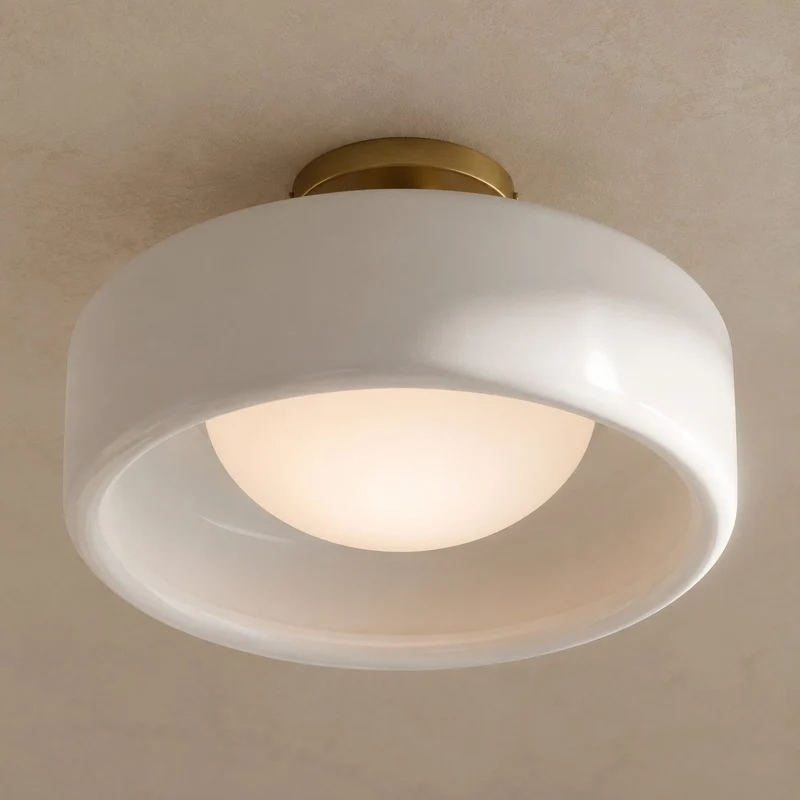 Porselein Plafondlamp Rond Modern – Zachte Sfeerverlichting voor Gang Kantoor Keuken | Sansoti