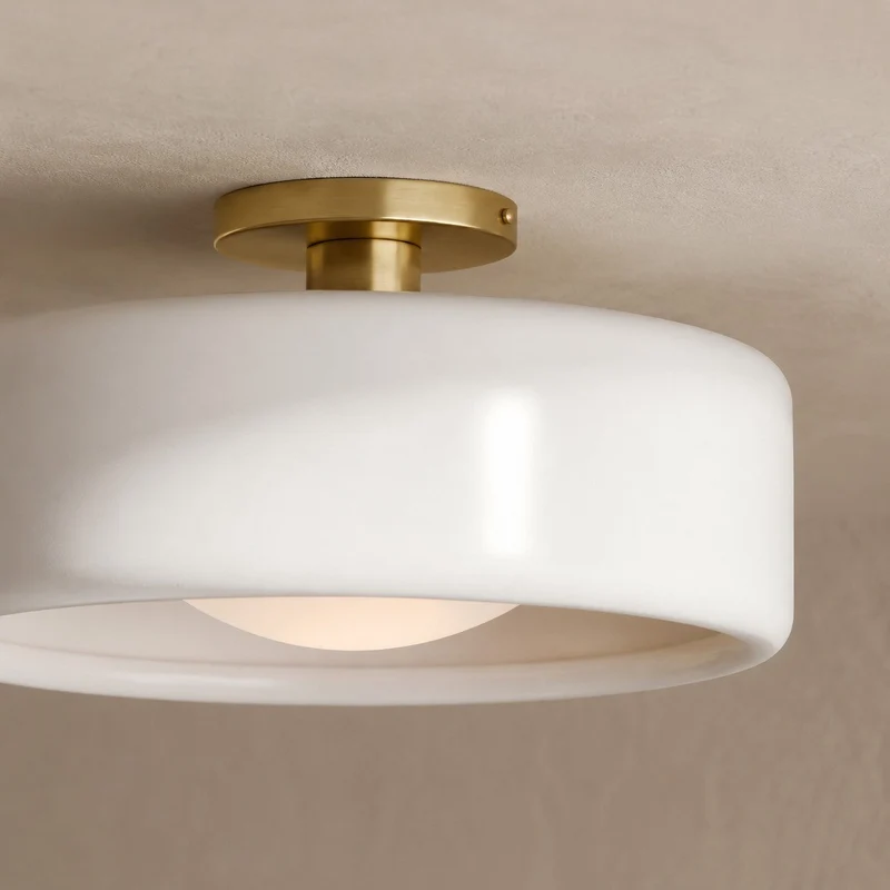 Porselein Plafondlamp Rond Modern – Zachte Sfeerverlichting voor Gang Kantoor Keuken | Sansoti
