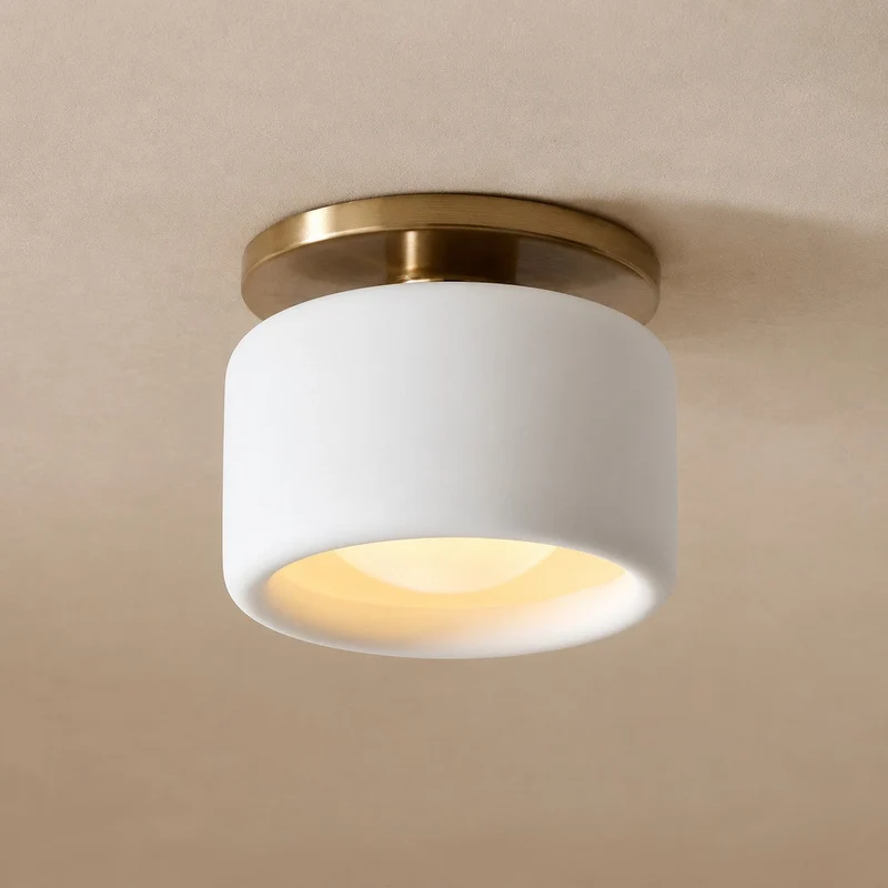 Porselein Plafondlamp Rond Modern – Zachte Sfeerverlichting voor Gang Kantoor Keuken | Sansoti