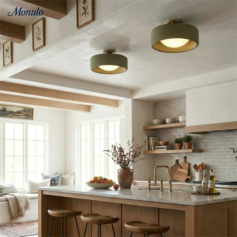 Porselein Plafondlamp Rond Modern – Zachte Sfeerverlichting voor Gang Kantoor Keuken | Sansoti