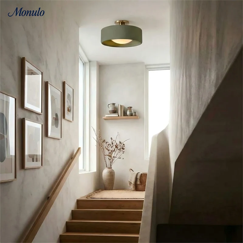 Porselein Plafondlamp Rond Modern – Zachte Sfeerverlichting voor Gang Kantoor Keuken | Sansoti