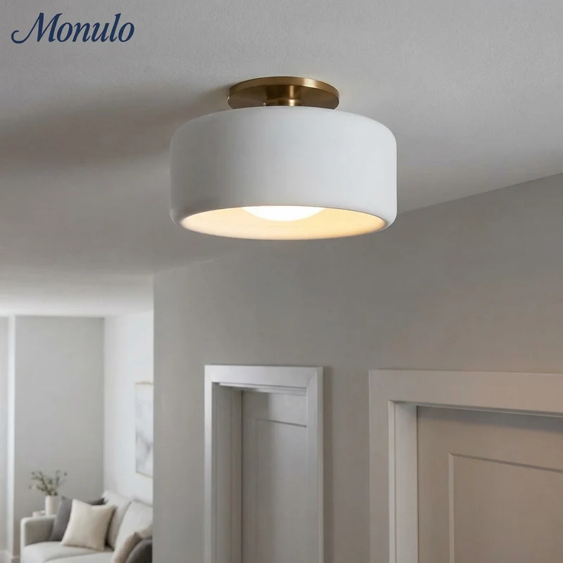 Porselein Plafondlamp Rond Modern – Zachte Sfeerverlichting voor Gang Kantoor Keuken | Sansoti