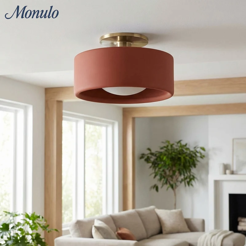 Porselein Plafondlamp Rond Modern – Zachte Sfeerverlichting voor Gang Kantoor Keuken | Sansoti
