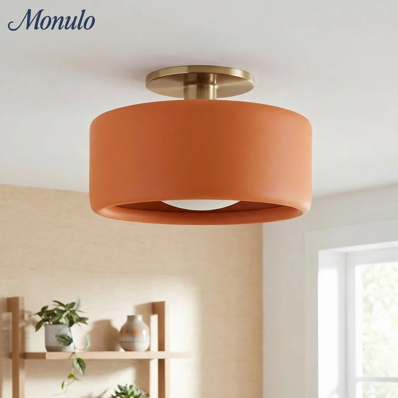 Porselein Plafondlamp Rond Modern – Zachte Sfeerverlichting voor Gang Kantoor Keuken | Sansoti